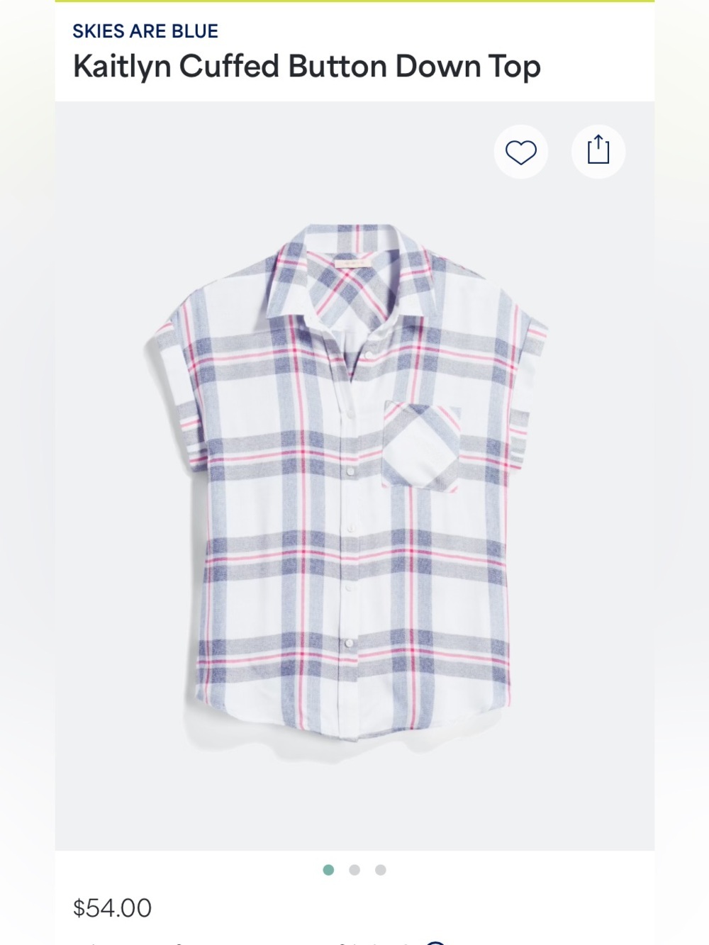 SKIES ARE BLUE White Black & Red Plaid Boxy Plus T Shirt XXL Western Preppy Plus